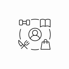 daily routine activities icon sign vector