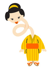 ろくろ首のイラスト