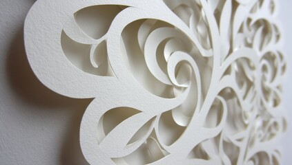Detailed, layered paper cuts, ornate, floral design