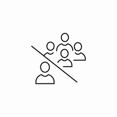exclude many people icon sign vector