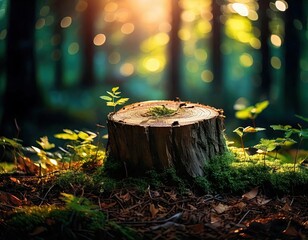 old overgrown pel in the forest close-up