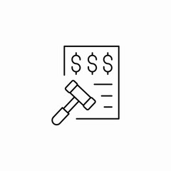 financial bill auction icon sign vector