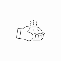 hot pie hand icon sign vector