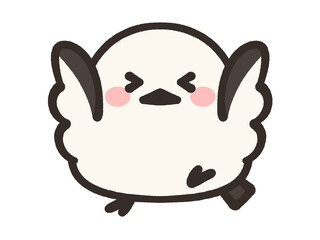 元気なシマエナガのイラスト素材