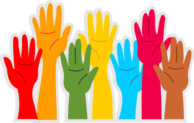 Colored Volunteer Hands Sticker