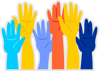 Colored Volunteer Hands Sticker