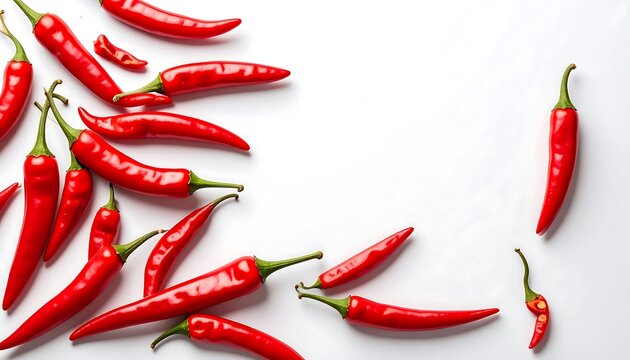 Bright red chili peppers offer a vibrant and spicy culinary theme for food photography