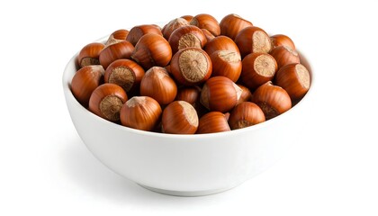 Hazelnuts in a white bowl (1)