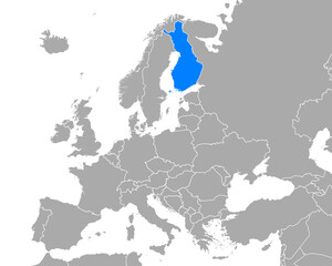 Obraz premium Karte von Finnland in Europa