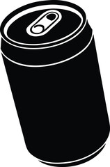 soda can pop tab silhouette vector illustration