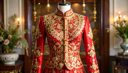 Naklejka premium Elegant red jacket on mannequin