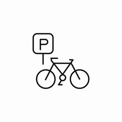bicycle parking sign icon sign vector