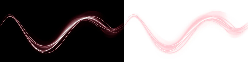 Line, beam, futuristic, glow, neon — dynamic red PNG energy swirl with glowing wave lines and abstract spark. PNG Overlay for vibrant motion designs on a transparent background.