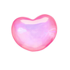 ぷっくりシール風3Dイラスト　ピンクのハート	