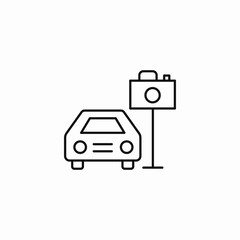 car speed camera icon sign vector