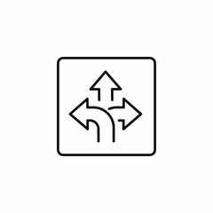directional arrows crossroads icon sign vector