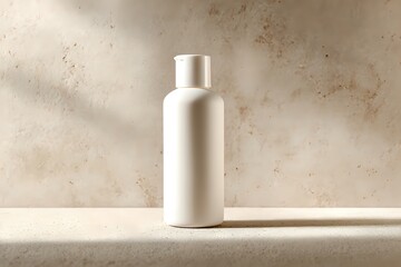 Minimalist Facial Cleanser Bottle on Textured Surface