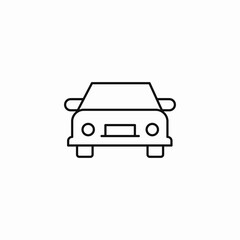 front view car icon sign vector