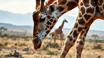 Obraz premium Majestic Giraffe in the Savanna