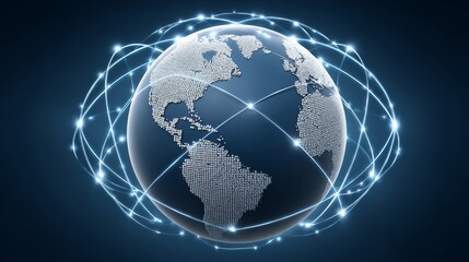 Global network connection high-speed wireless internet data systems conceptual earth image digital environment