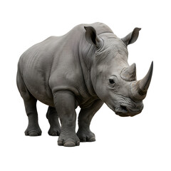 Obraz premium large rhino wildlife animal with thick skin isolated png cutout