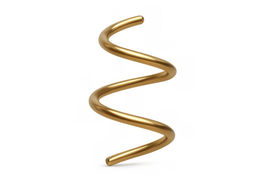 Rotating golden spiral shape on transparent background, ideal for technology, science, and abstract concepts - Powered by Adobe