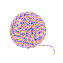Multicolored ball of yarn. Vector illustration on a white background.