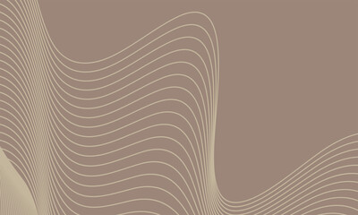 Abstract background with waves for banner. Web banner size. Vector background with lines. Element for design isolated on brown .