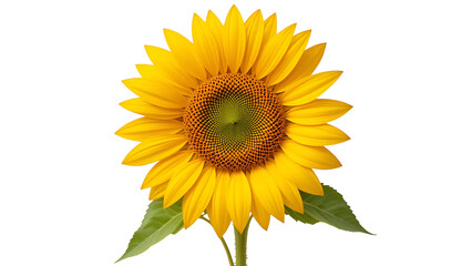 Obraz premium Isolated sunflower close up on white background for summer and spring flower floral designs project on transparent background