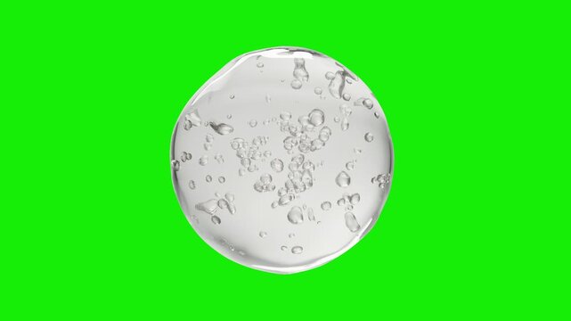 Isolated transparent serum droplet on green screen. Ideal for skincare ads, compositing, and motion design. Clean, smooth, and perfect for product animations.

