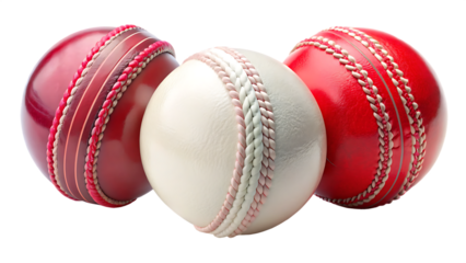 cricket balls of red isolated on white background PNG, AI GENERATED