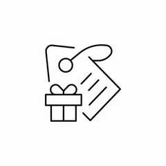 gift tag receipt icon sign vector