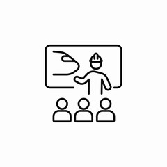 instructor students classroom icon sign vector
