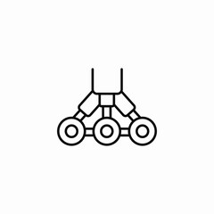 robotic arm wheels icon sign vector
