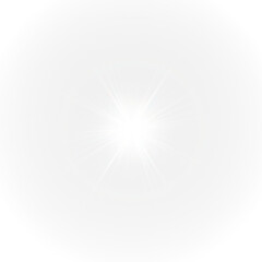 Stadium spotlight flare with transparent glow. Vector light beam effect.