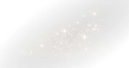 Luminous dust and glowing sparkles with light burst. Magical PNG background
