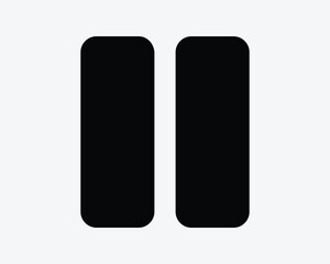 Pause Button Stop Music Media Control Outline Shape Halt Radio Video Player Multimedia Two Lines Black White Icon Sign Symbol Vector Illustration Artwork