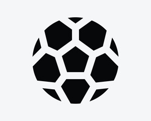 Football Soccer Ball Shape Round Sphere Competition Outline Game Team Play Sport Recreational Black White Icon Sign Symbol Vector Illustration Artwork
