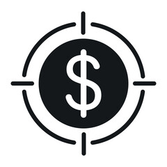 Finance target flat vector icon