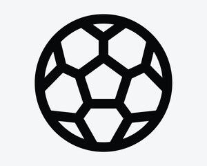 Soccer Ball Round Shape Football Sphere Frame Outline Line Sport Game Competition Play Black White Icon Sign Symbol Vector Illustration Artwork