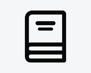 Book Icon Education Library School Bible Dictionary Novel Read Storybook Line Outline Cover Black White Vector Sign Symbol Graphic Artwork Cutout Shape