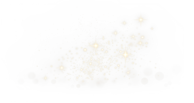 Christmas glow with golden bokeh, Overlay effect particles and starry dust on transparent PNG