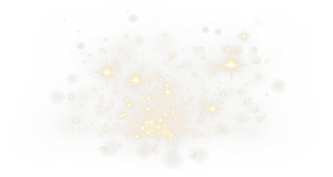 Festive sparkles and fireworks light burst, glittering confetti effect on transparent PNG