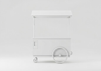 white street vending cart for mockup on white background