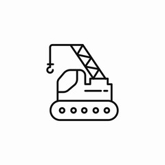 tracked crane hook icon sign vector