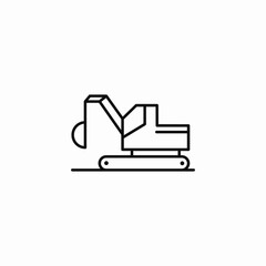 tracked excavator bucket icon sign vector