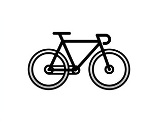 Fototapeta premium Isolated Bicycle Icon with Thin Black Line Outline and Clean Geometric Shapes on Transparent Background , Modern Vector UI Illustration