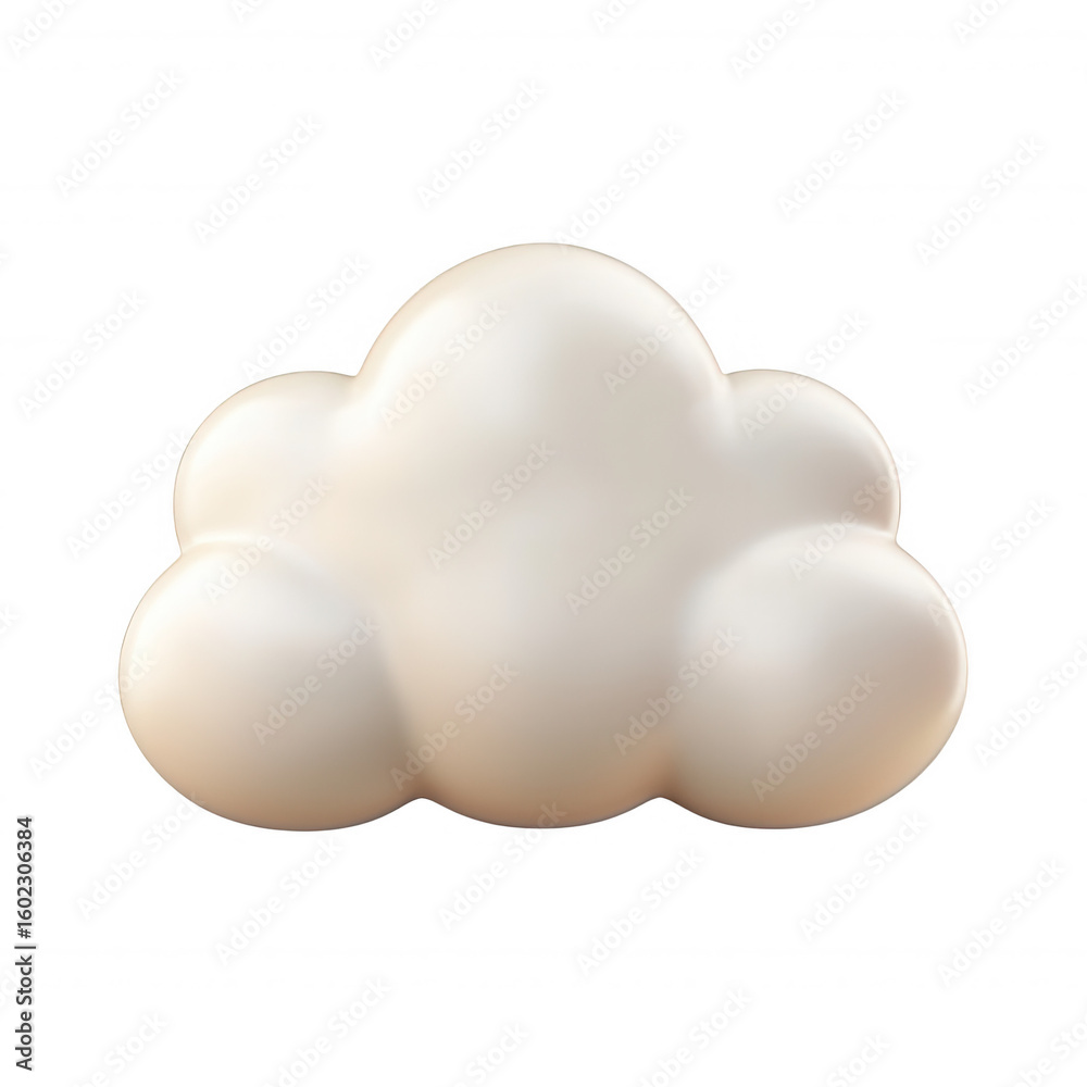 Fototapete 3d icon glossy peach cloud rendering visual weightlessly, creating soft pastel floating element agai