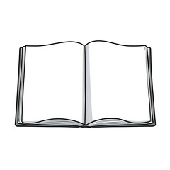Simple Handdrawn Open Book with Blank Pages Education Element. Ai Generated Images