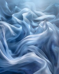 Obraz premium Soft blue silk fabric background with elegant, glossy curves for a luxurious feel